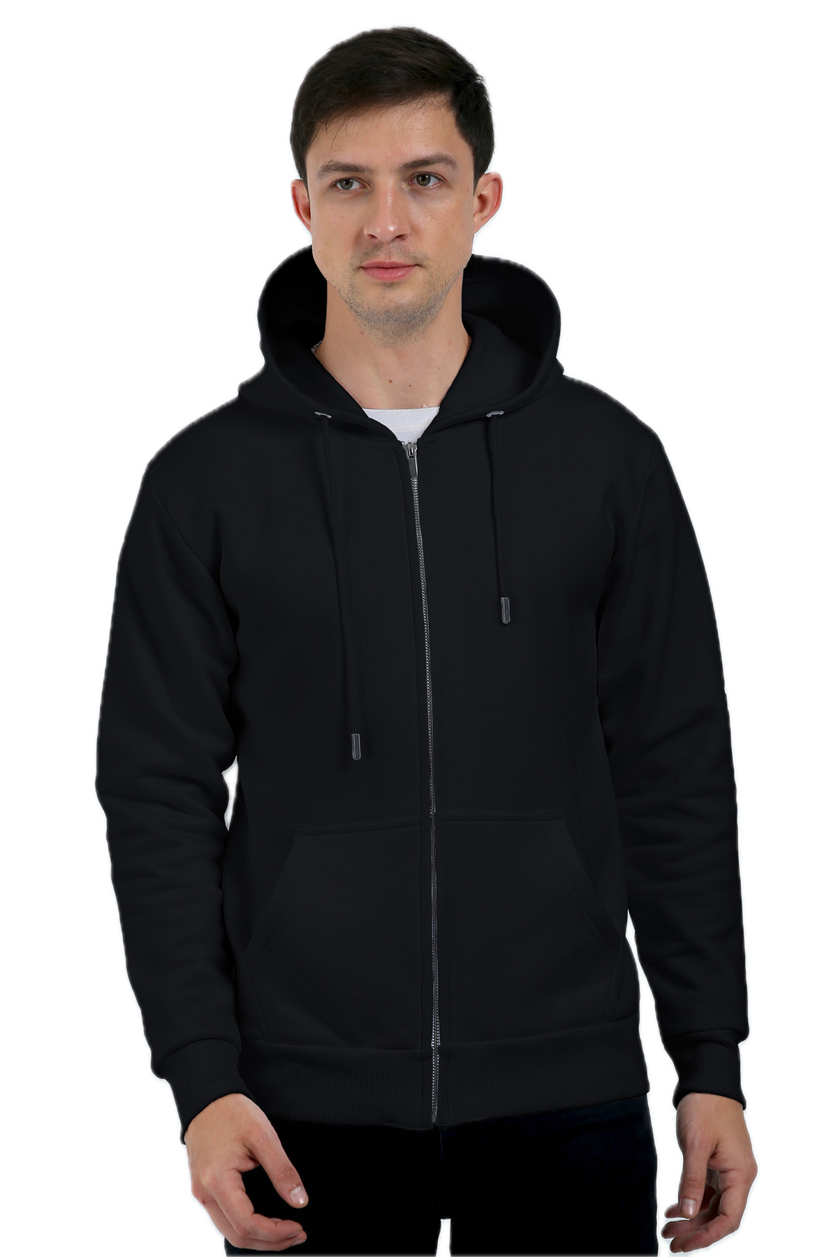 Premium Zipped Hoodie (Black)