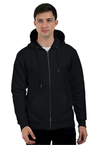 Premium Zipped Hoodie (Black)