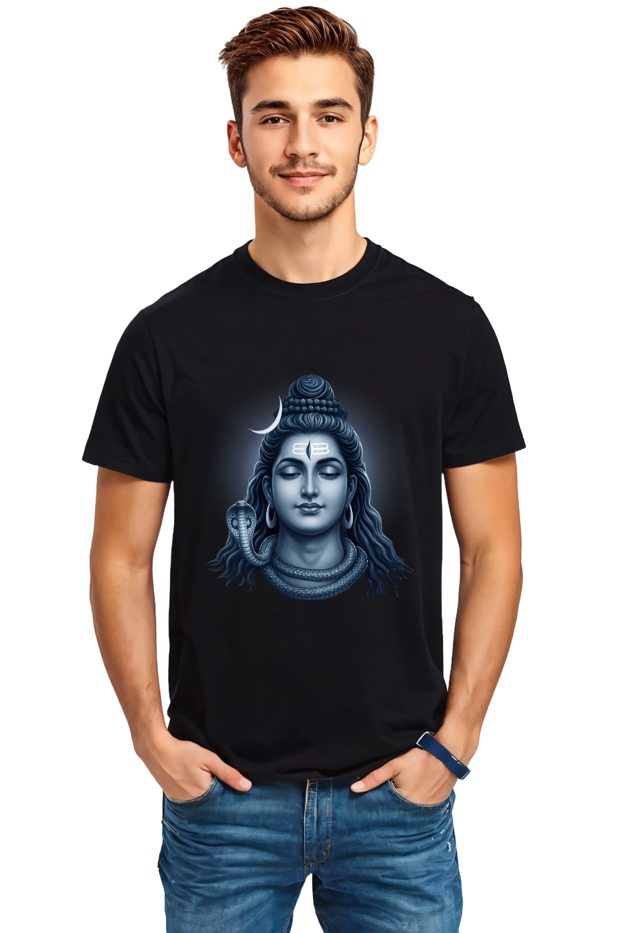 Neelkanth Graphic Crew Neck Half Sleeve Cotton T-shirt