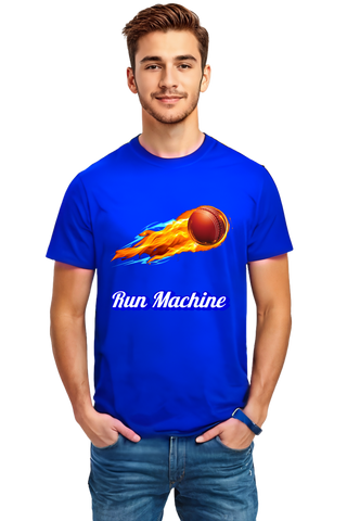 Run Machine Crew Neck Half Sleeve Graphic Cotton T-Shirt