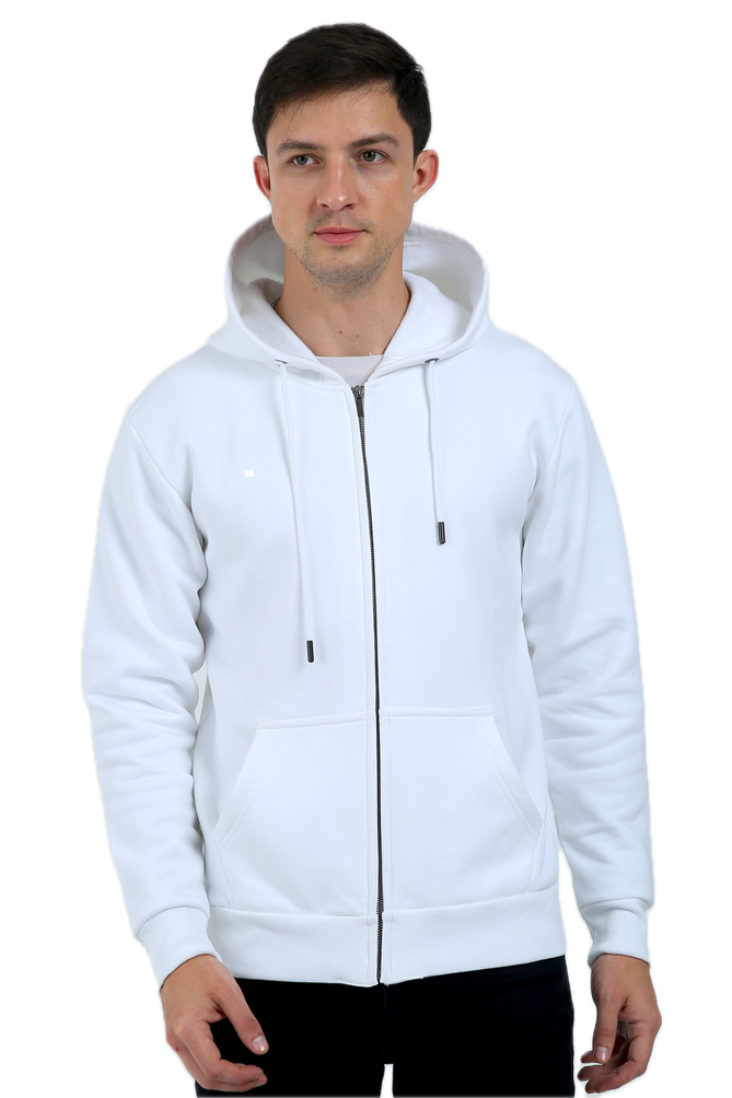 Premium Zipped Hoodie (White)