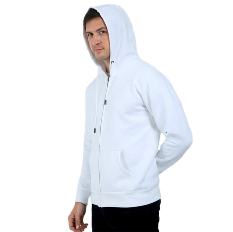 Premium Zipped Hoodie (White)