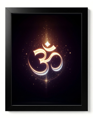 OM – 12 x 15 Inch Framed Fine Art Print | 4K UHD Print on 300 GSM Artboard | Matte Lamination Finish | Premium Wall Art