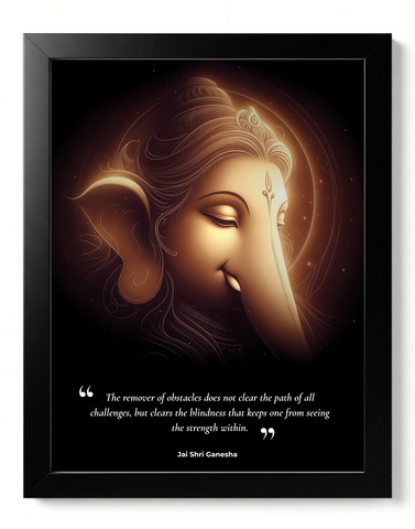 Shri Ganesha – 12 x 15 Inch Framed Fine Art Print | 4K UHD Print on 300 GSM Artboard | Matte Lamination Finish | Premium Wall Art