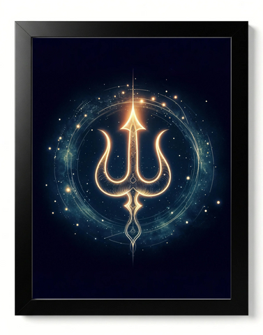 Trishul – 12 x 15 Inch Framed Fine Art Print | 4K UHD Print on 300 GSM Artboard | Matte Lamination Finish | Premium Wall Art